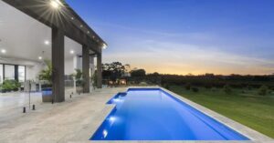 pool with pool lights